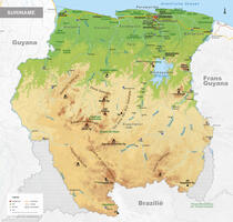 Natuurkundige kaart van Suriname