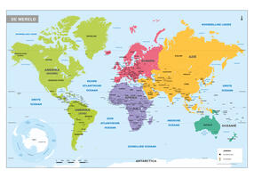 Schoolkaart wereld