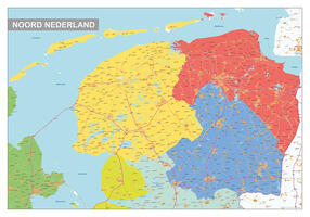 Regiokaart Noord Nederland