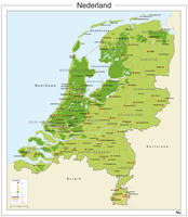Natuurkundige kaart van Nederland