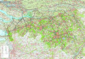 Topografische kaart Noord-Brabant 1:100.000