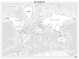 Staatkundige wereldkaart om zelf in te kleuren