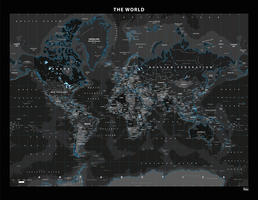 Staatkundige wereldkaart Black Ice