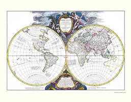 Digitale Wereldkaart Robert de Vaugondy