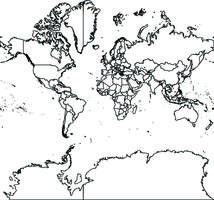 Digitale wereldkaart Mercator projectie (gratis)