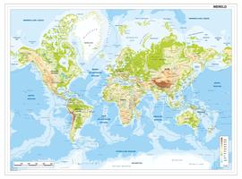 Digitale Natuurkundige Wereldkaart met breuklijnen