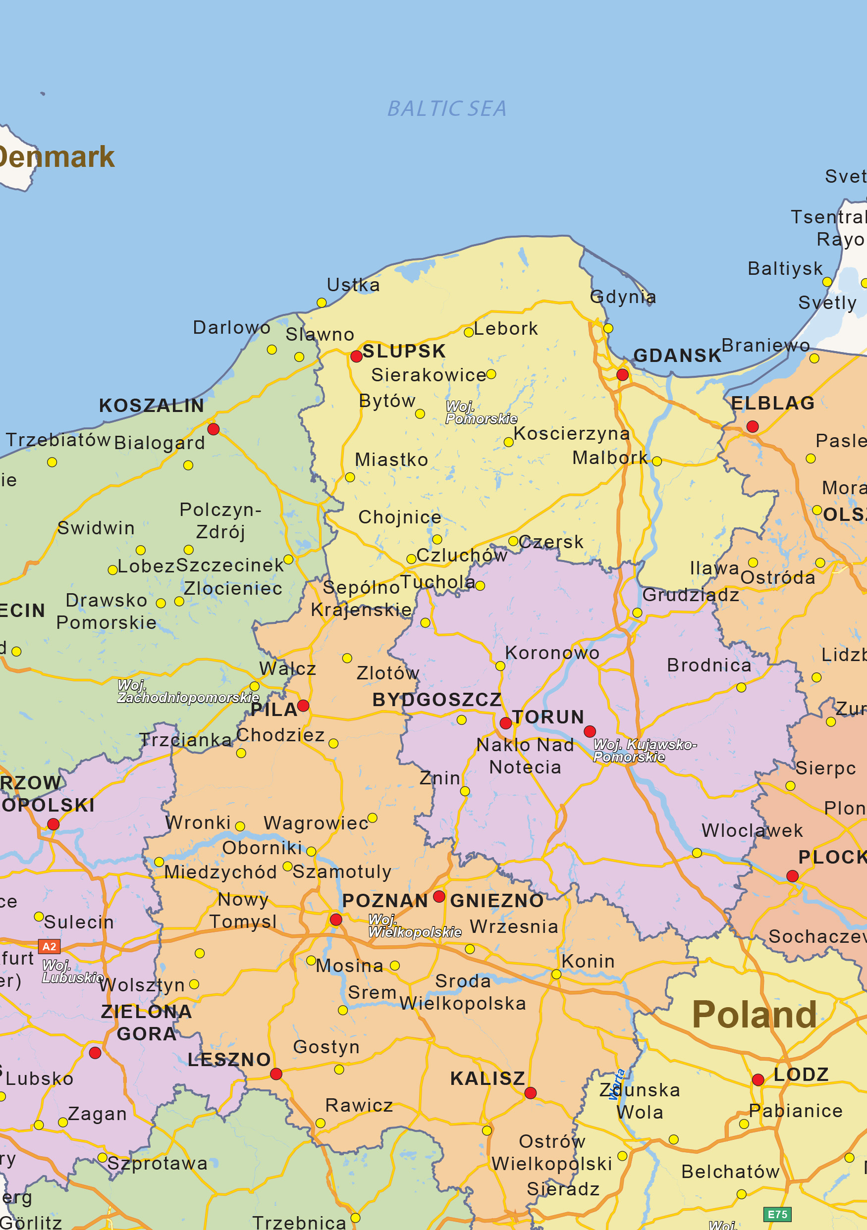 Digitale Staatkundige landkaart Polen 1458 Kaarten en Atlassen.nl
