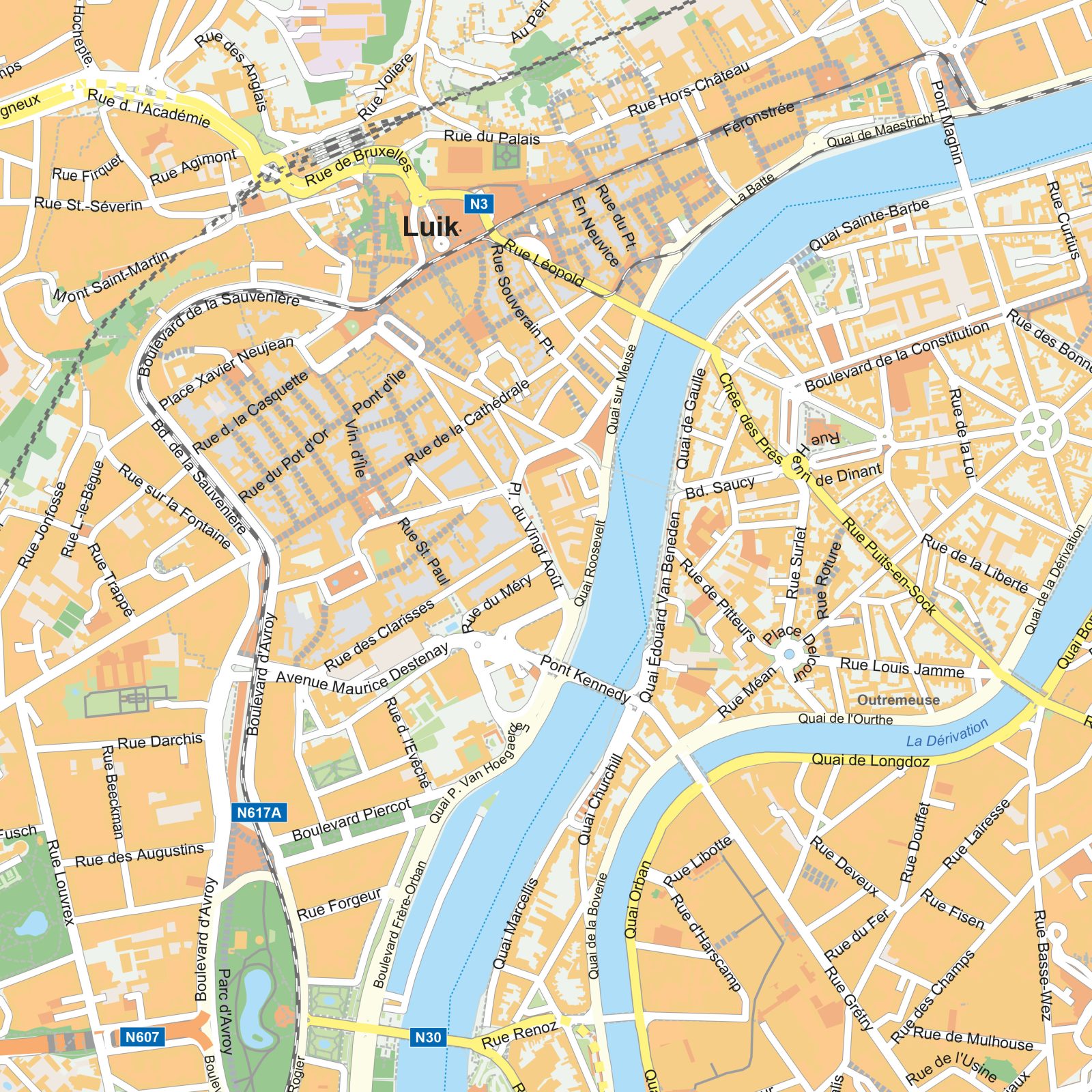Kaart Luik detail
