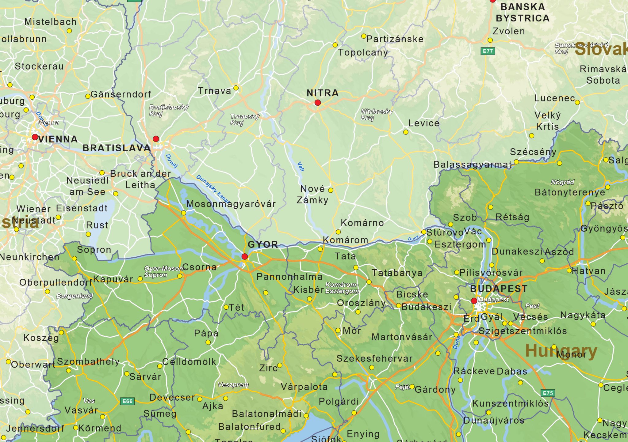 Natuurkundige landkaart Hongarije 1439 - Afbeelding 2
