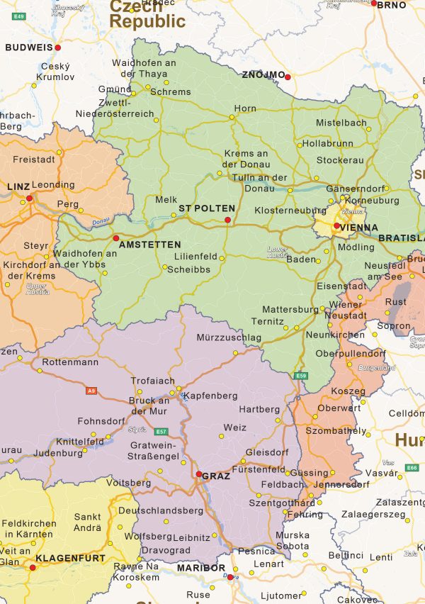 Staatkundige landkaart Oostenrijk 1456 - Afbeelding 2
