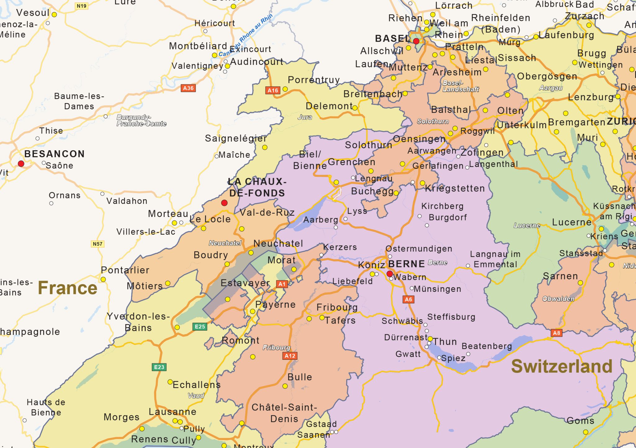 Staatkundige landkaart Zwitserland 1474 - Afbeelding 2