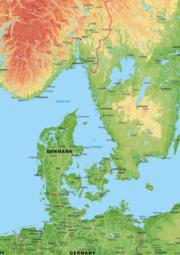 Europa Kaart Natuurkundig 1579 - Afbeelding 2