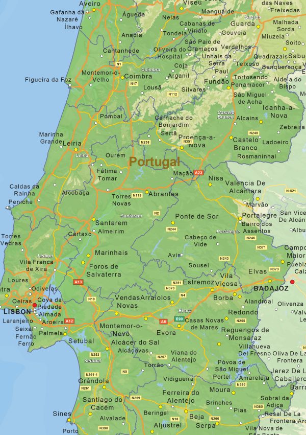 Natuurkundige landkaart Portugal 1459 - Afbeelding 2