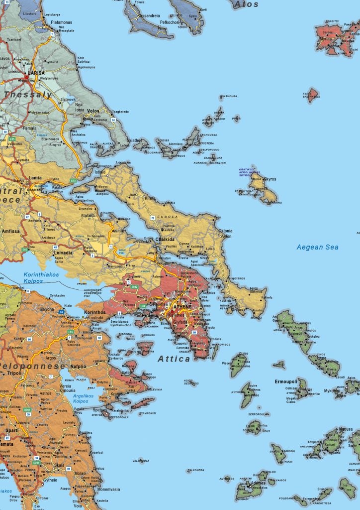 Griekenland Kaart Staatkundig 1582 - Kaarten en Atlassen.nl