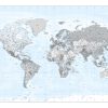 Silver Worldmap reliëf