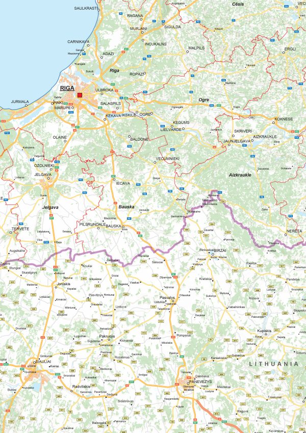 Wegenkaart Letland 1367 - Afbeelding 2