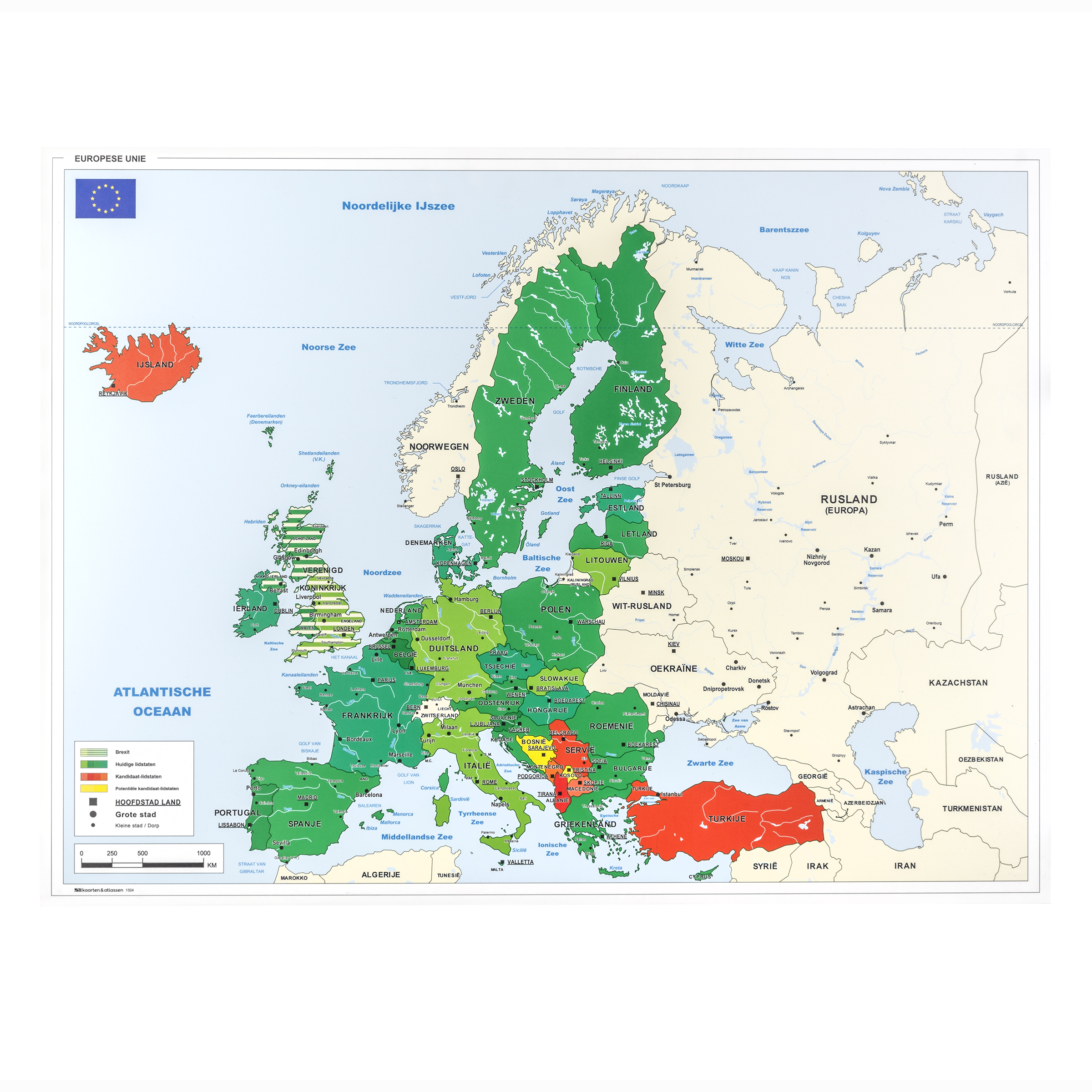 Europese unie kaart 1324 (verouderde versie) op Forex plaat