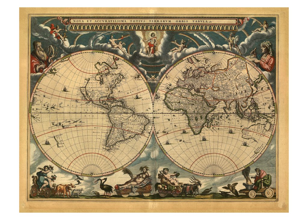 Historische wereldkaart Blaeu