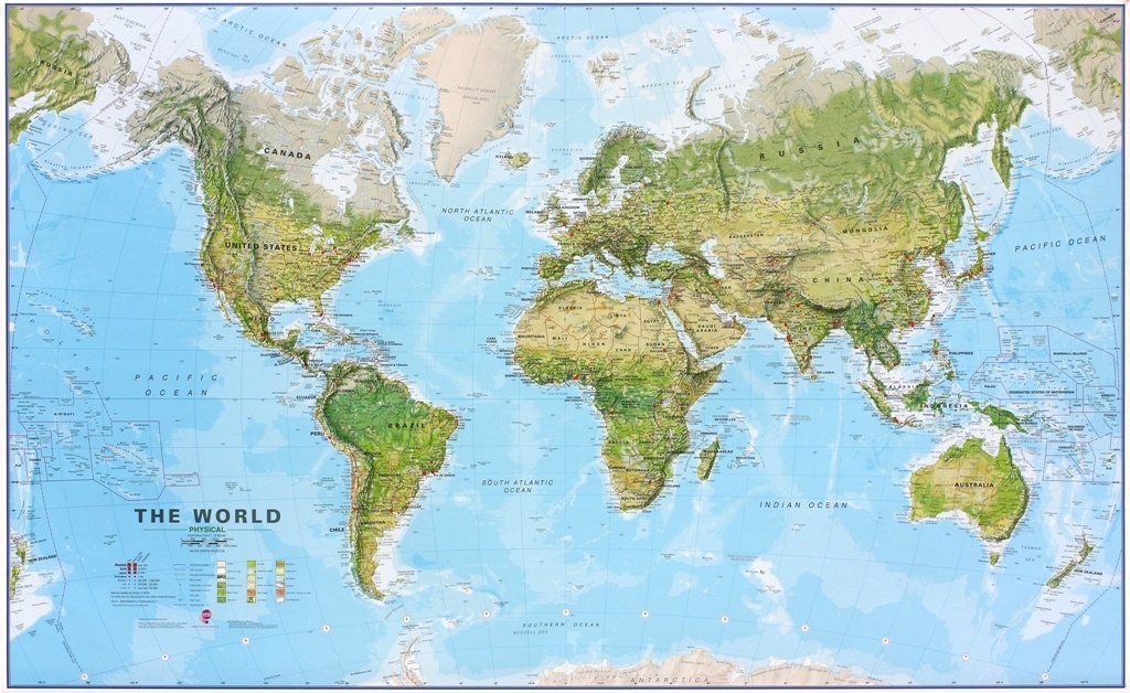 Wereldkaart Natuurkundig
