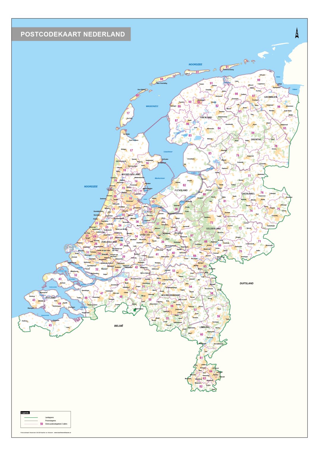 Postcodekaarten - Kaarten en Atlassen.nl