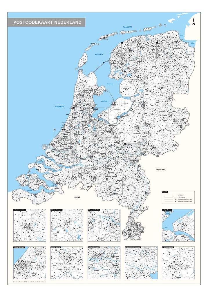 Postcodekaarten Nederland - Kaarten en Atlassen.nl