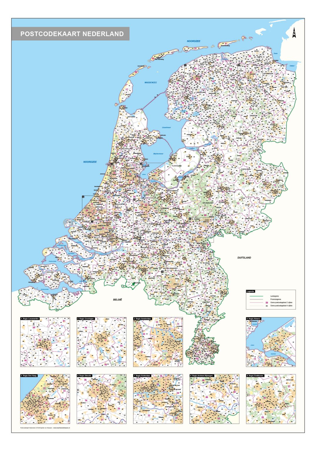 Postcodekaarten Nederland - Kaarten en Atlassen.nl