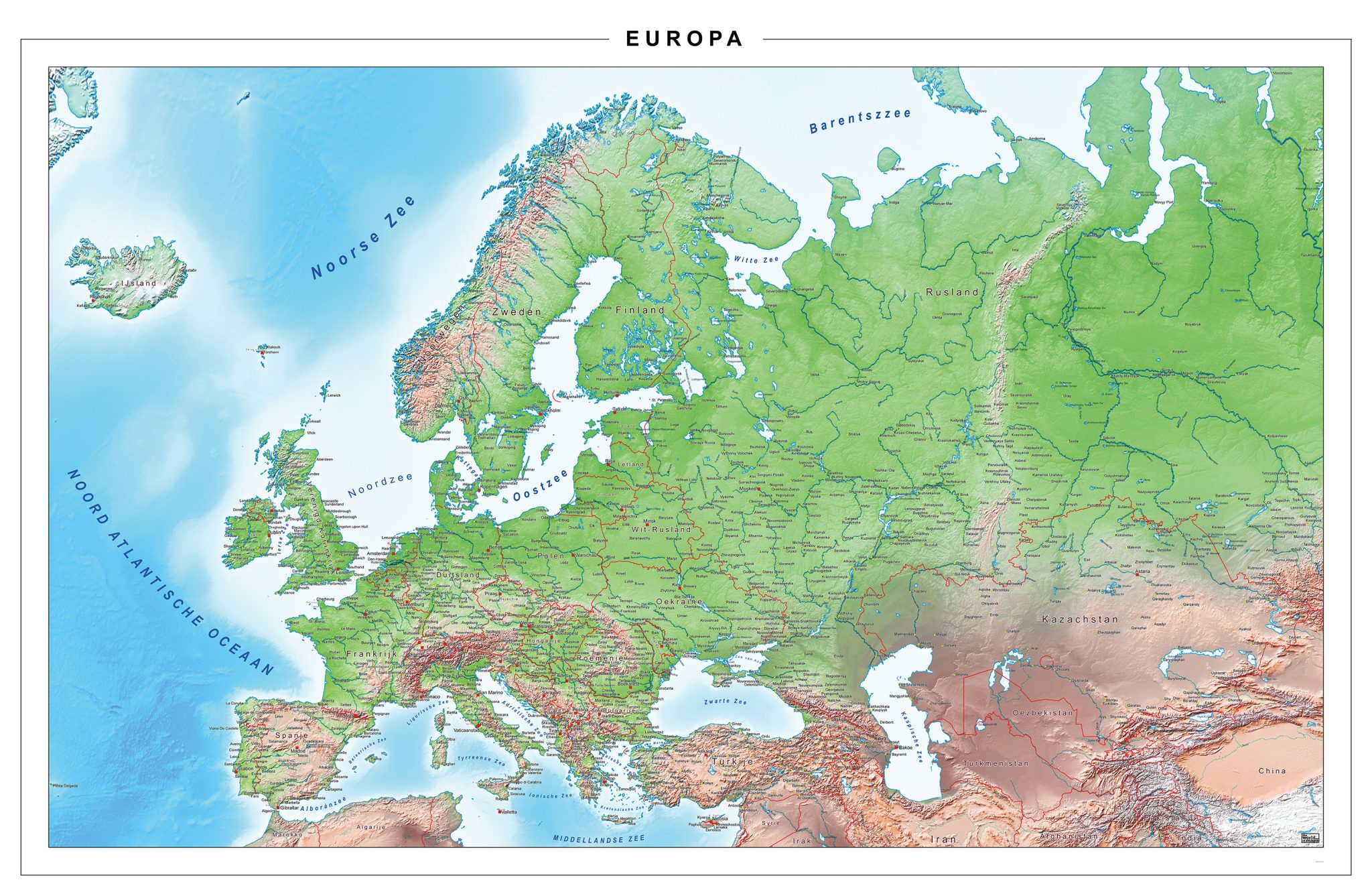 Europakaart Natuurkundig 297