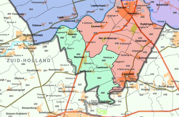 Postcodekaart Provincie Utrecht 609 - Afbeelding 2