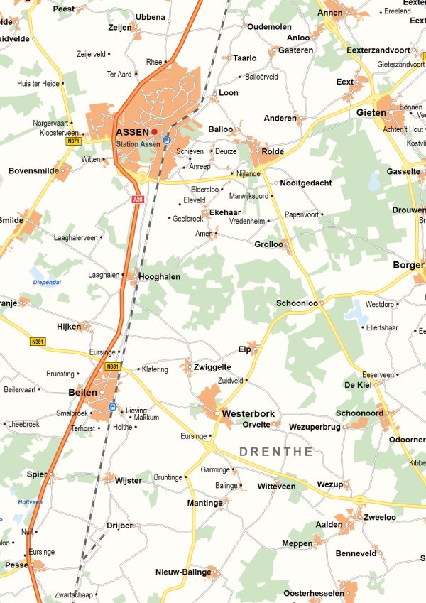 Drenthe Provinciekaart Staatkundig 1550 - Afbeelding 2