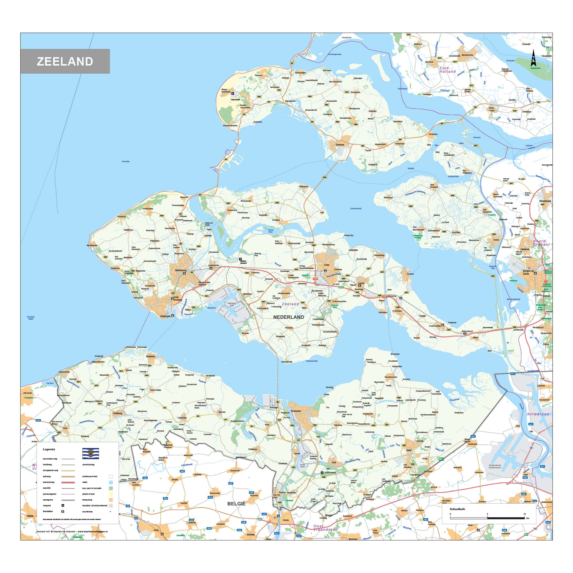 Zeeland kaart
