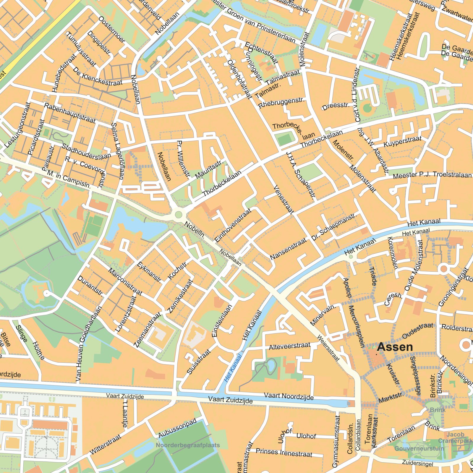 Kaart Assen detail