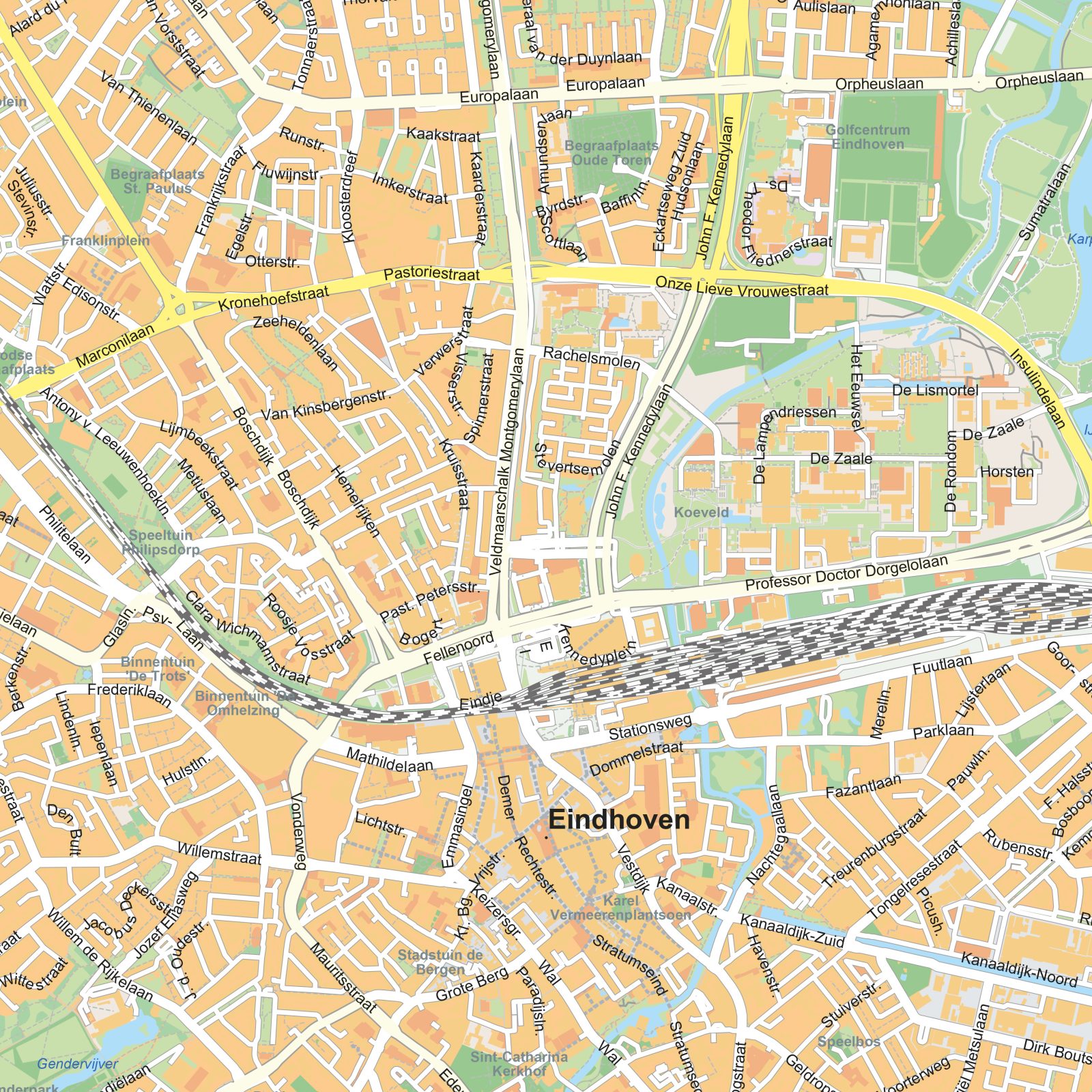 Kaart Eindhoven detail