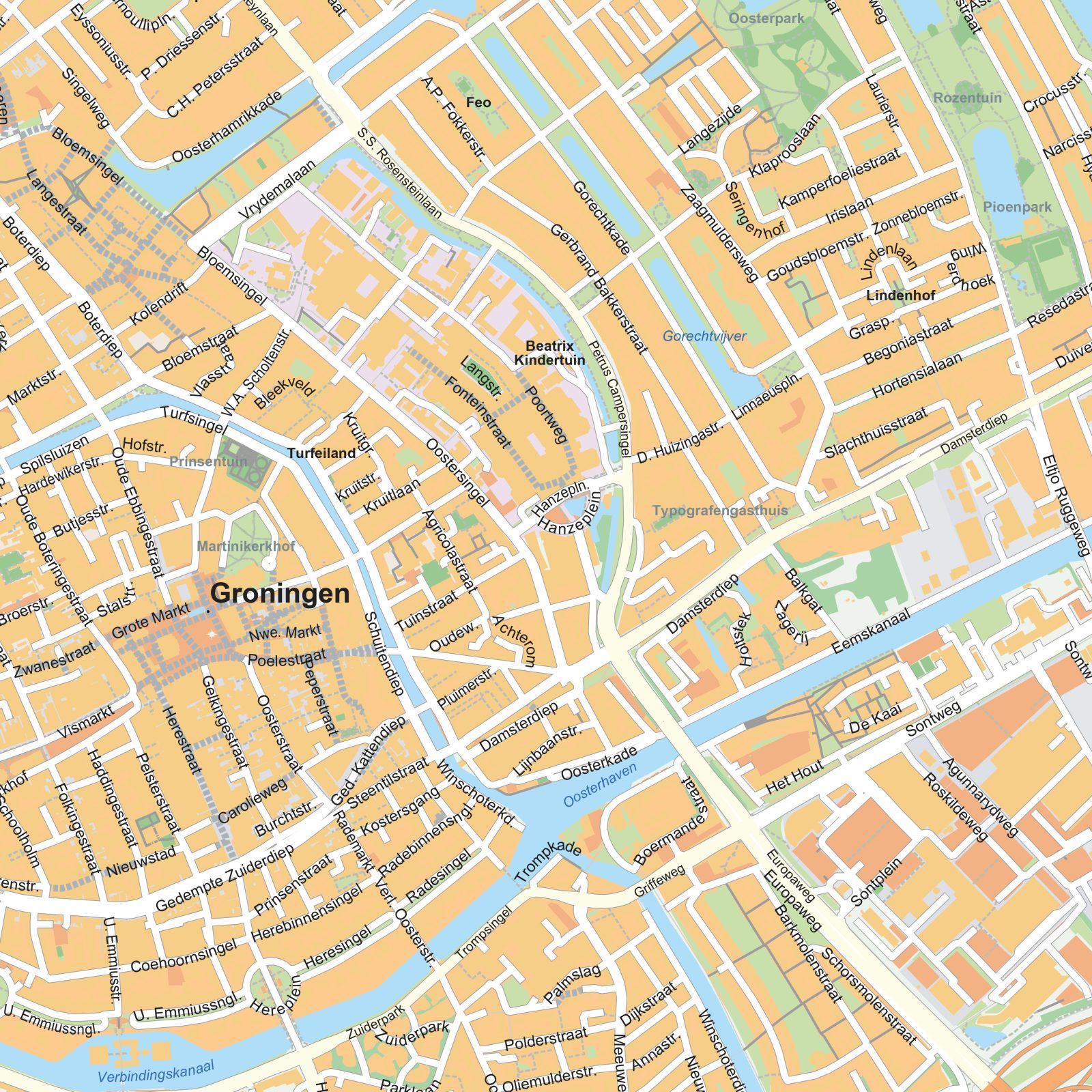 Kaart Groningen detail