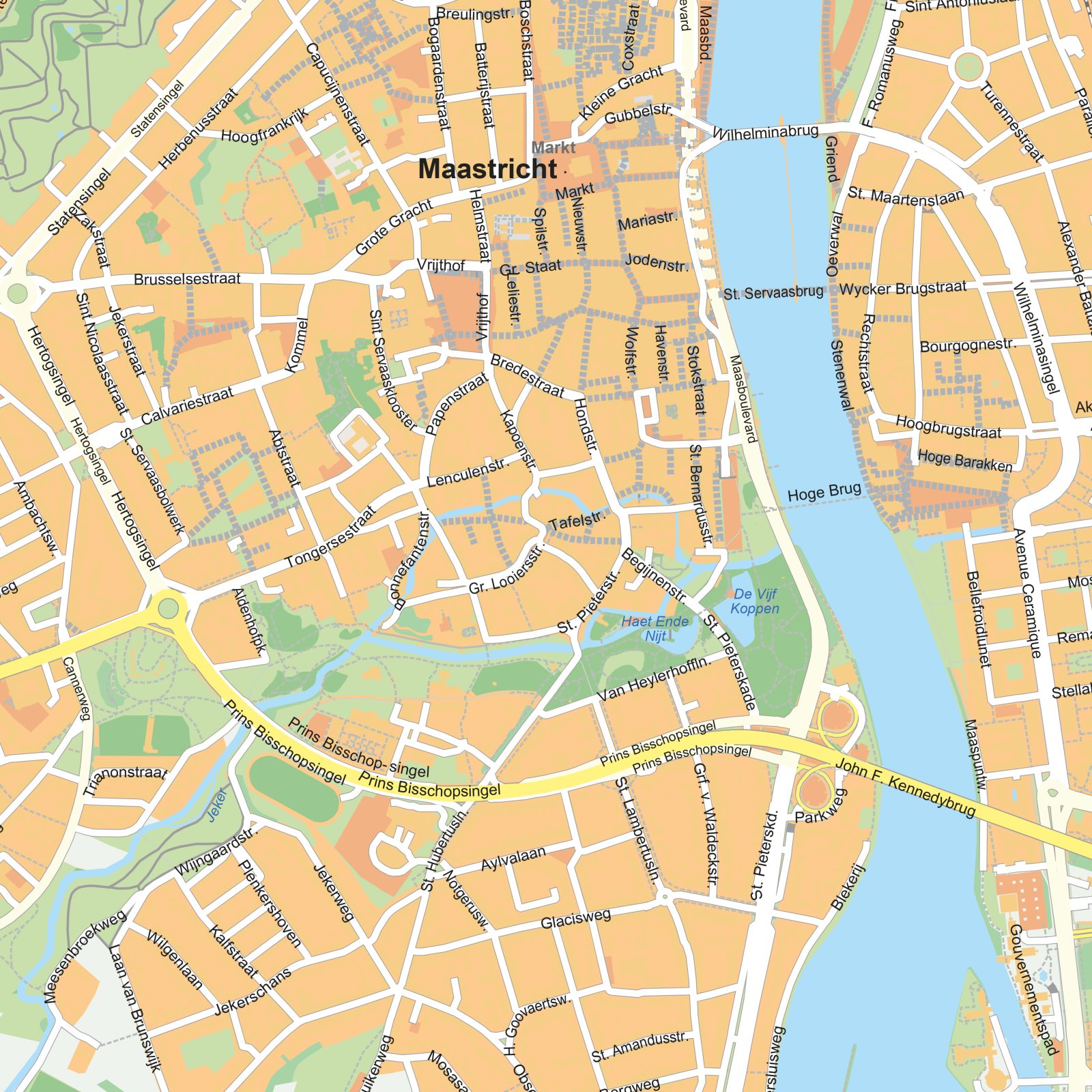 Detail Stadsplattegrond Maastricht