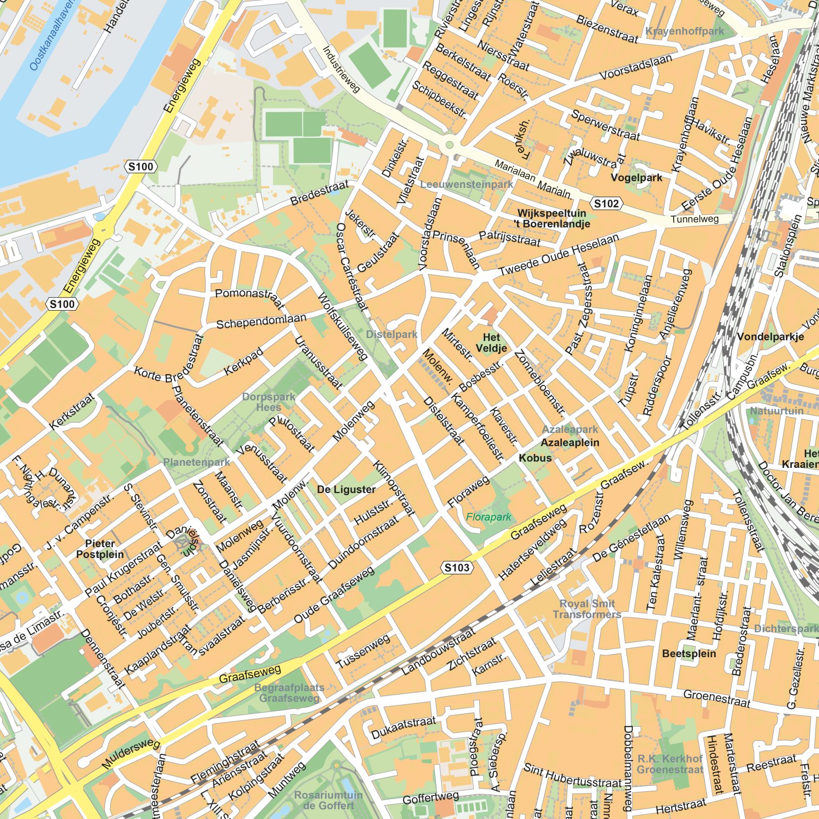 Kaart Nijmegen detail