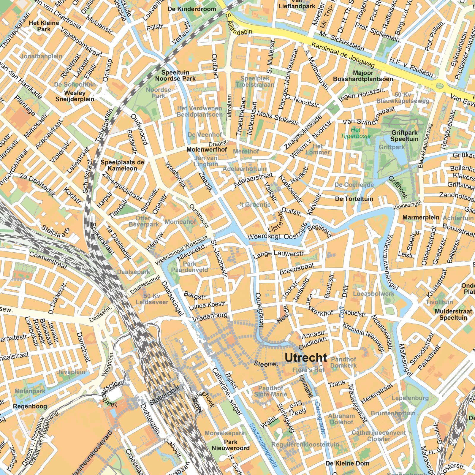 Kaart Utrecht detail