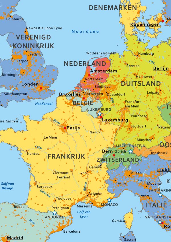 Schoolkaart Europa met vlaggen 1694 - Afbeelding 2