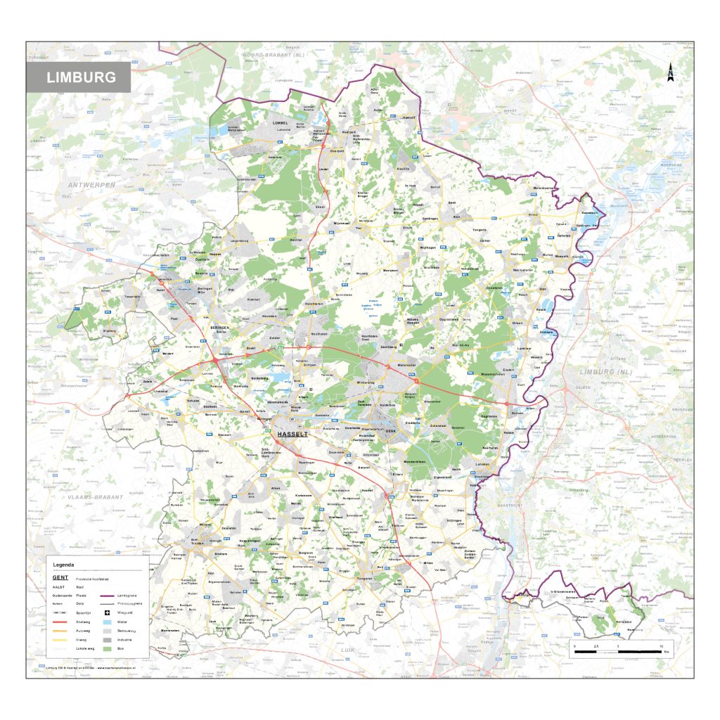 Provinciekaart Limburg 350 - Kaarten en Atlassen.nl