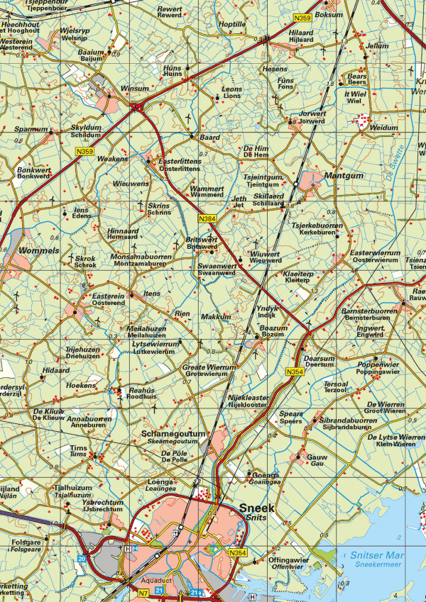 Topografische kaart Friesland 1:100.000 - 1484 - Afbeelding 2