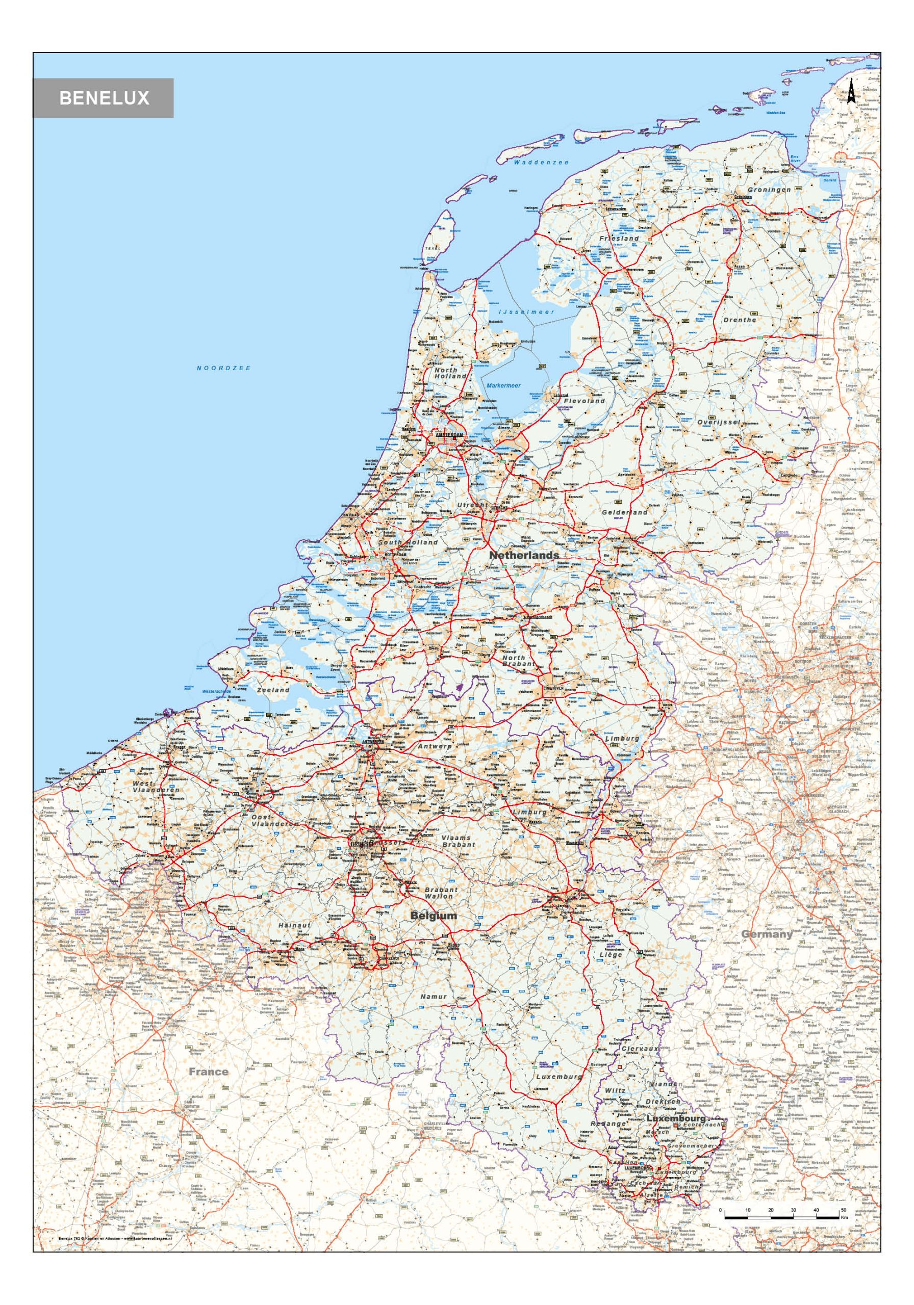 Wegenkaart Benelux 762