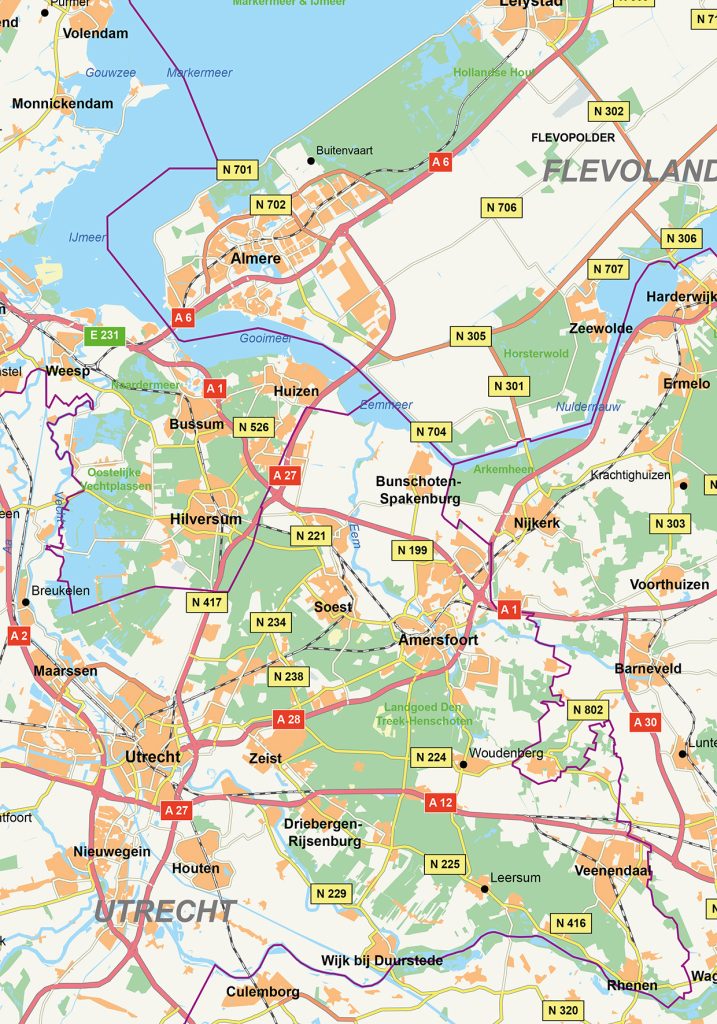 Wegenkaart Nederland