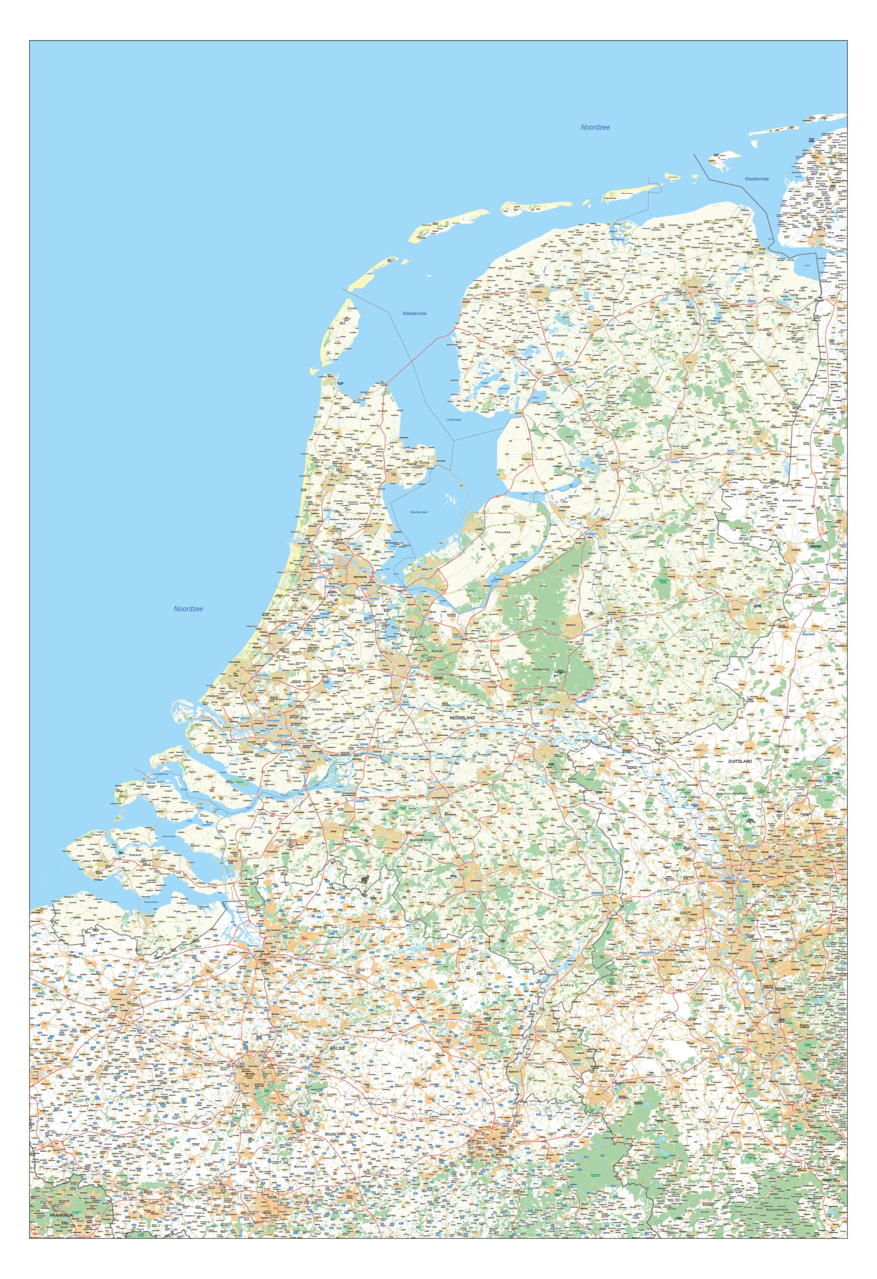 Nederland Wegenkaart XXL 1771