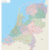 Wegenkaart Nederland met gekleurde provincies