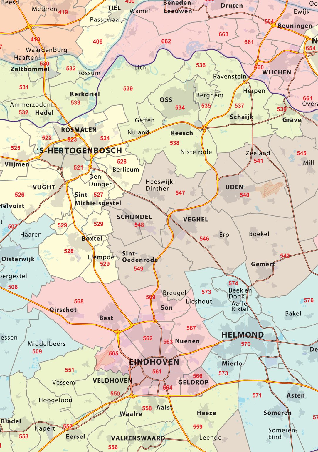 3-cijferige Postcodekaart Nederland 273 - Kaarten en Atlassen.nl