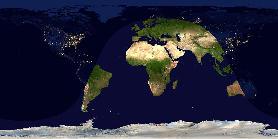 Satellietbeeld Dag Nacht