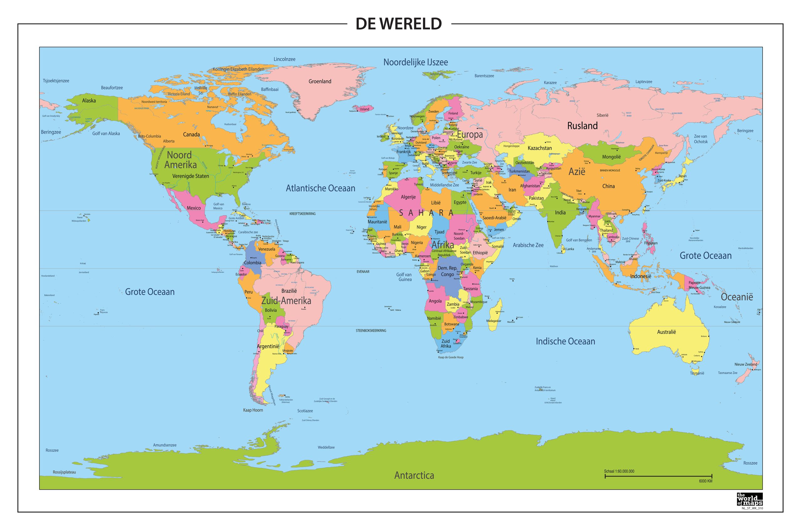 Wereldkaart Staatkundig