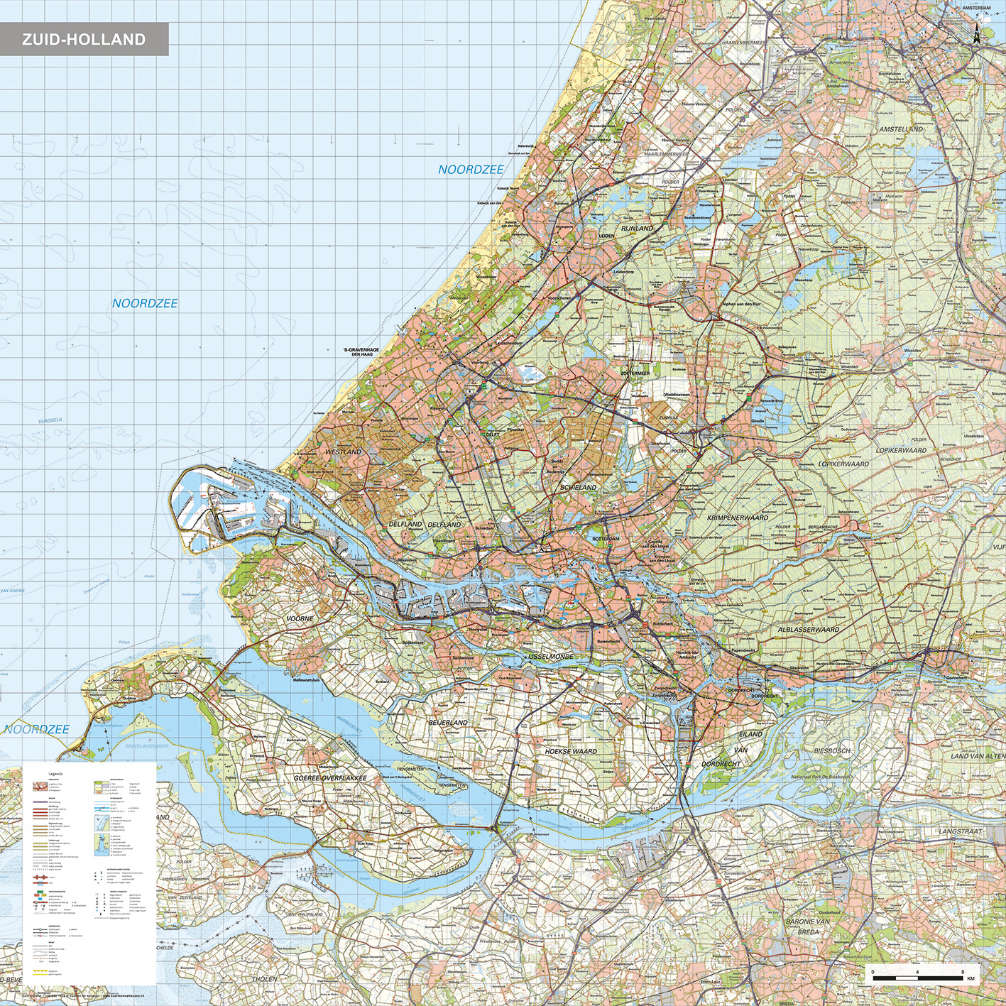 Zuid-Holland provinciekaart