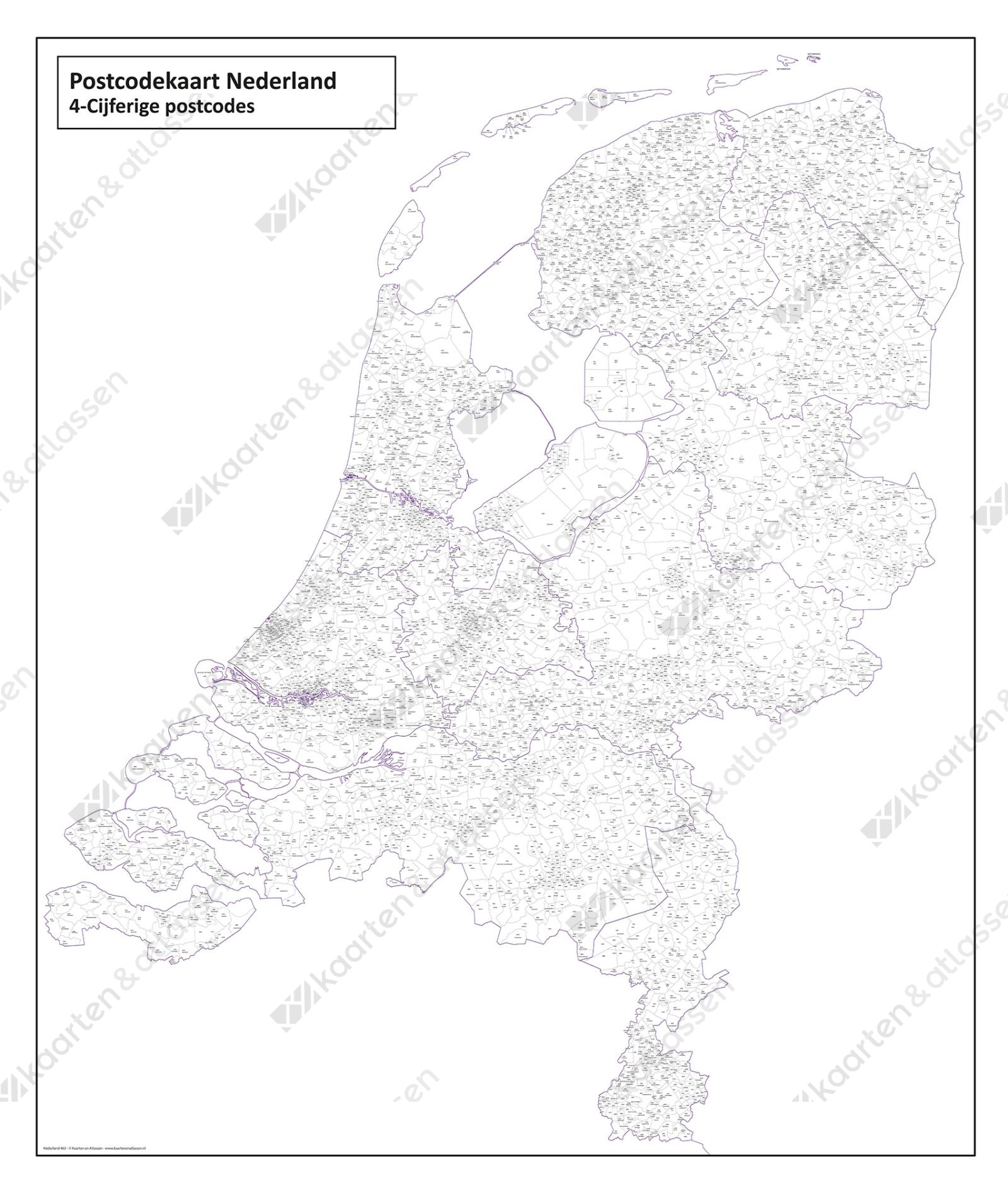 4-cijferige Postcodekaart Nederland