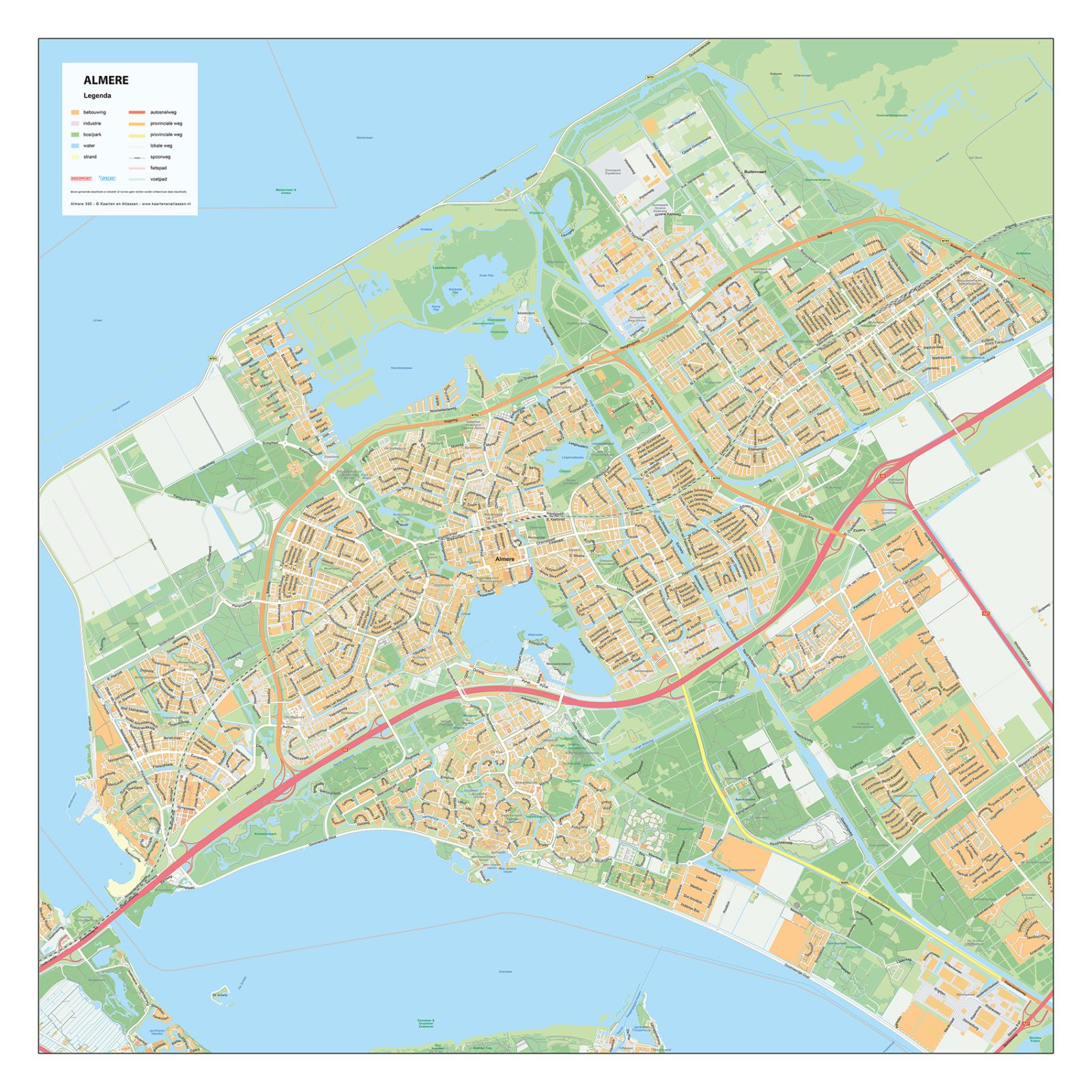 Stadsplattegrond Almere Gedetailleerde Kaart