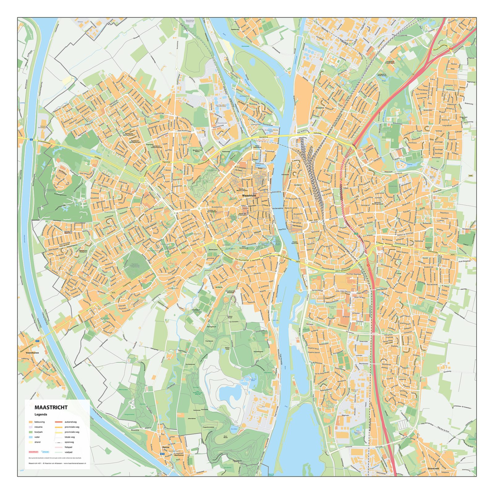 Stadsplattegrond Maastricht Gedetailleerde Kaart